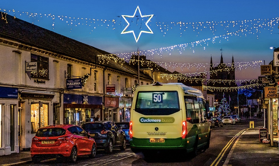 Merry Christmas from Cuckmere Buses. Photograph by Richard Goldsmith.